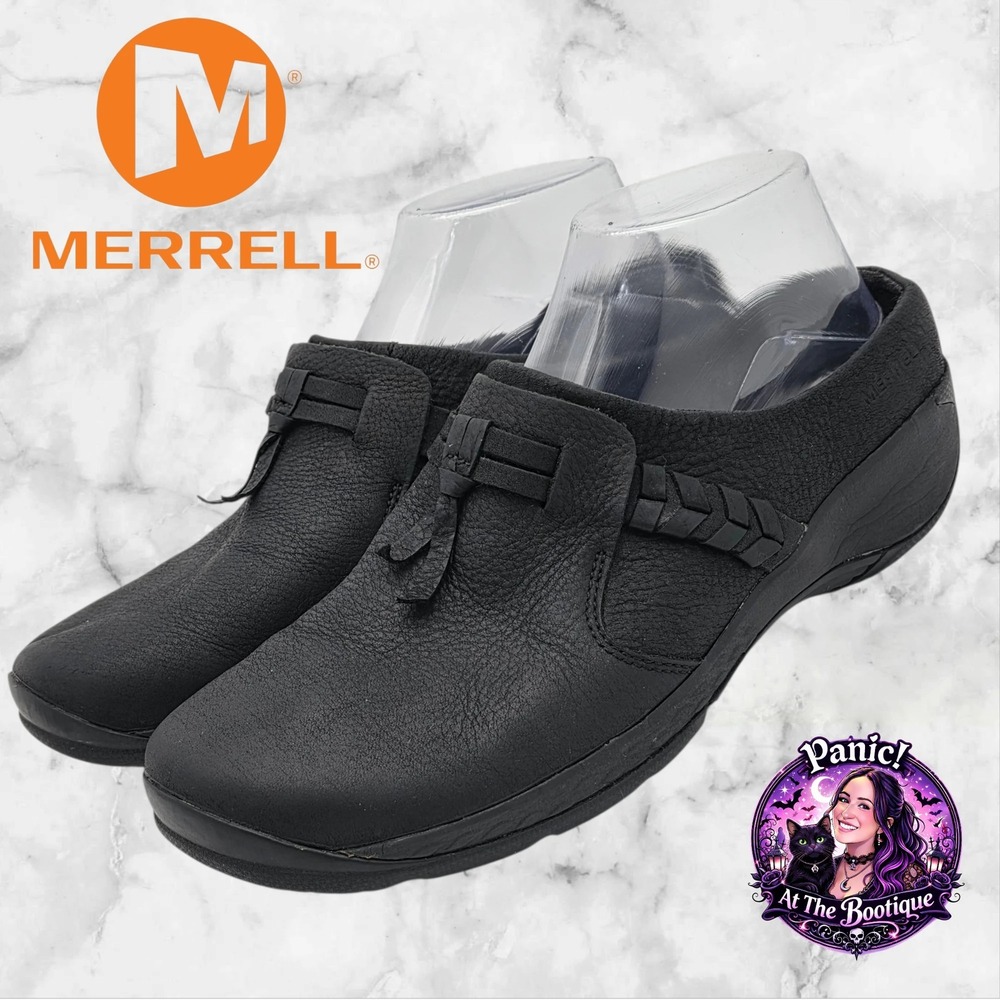 Merrell QForm 2 Slip On Shoes Women 8.5 Black Leather Tassel Nurse Work Comfort‎